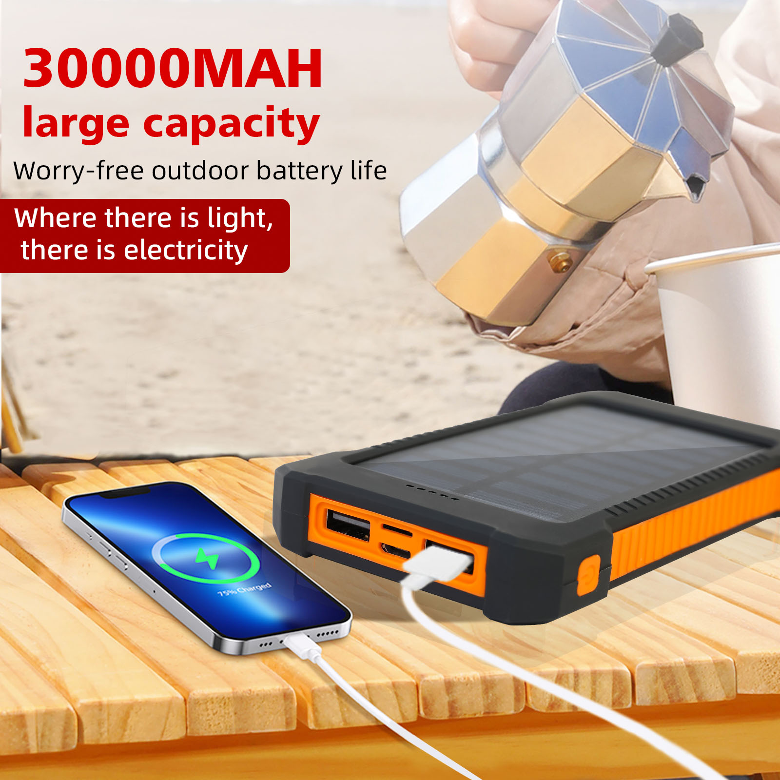 26800mAh Solar Power Bank Wire - огляд і ціна Outdoor Power Board Box