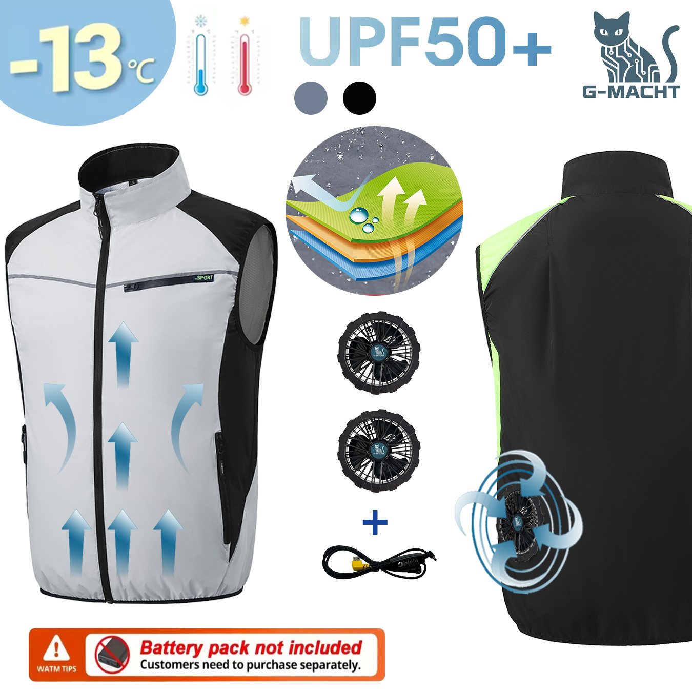 USB Cooling Fan Vest Summer Ai - огляд і ціна Outdoor Power Not Working